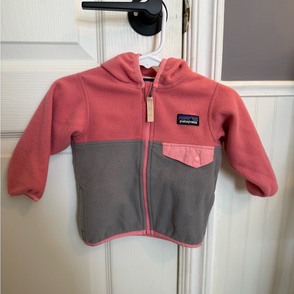 Patagonia Pink and Gray Fleece Jacket